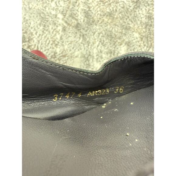 Boden Sz 36 (6) Suede Jewel-Tone Colorblock Slingback Wedge Heels Navy/Red - Picture 8 of 10